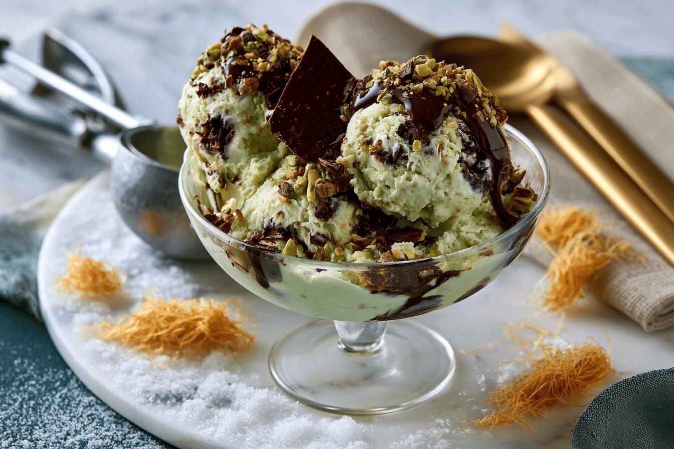 Dubai Chocolate Pistachio Gelato (High-Protein, No-Churn)