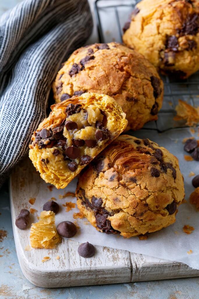 VIRAL cookie dough stuffed crookie with gooey raw-style cookie dough center — high-protein bakery-style hybrid