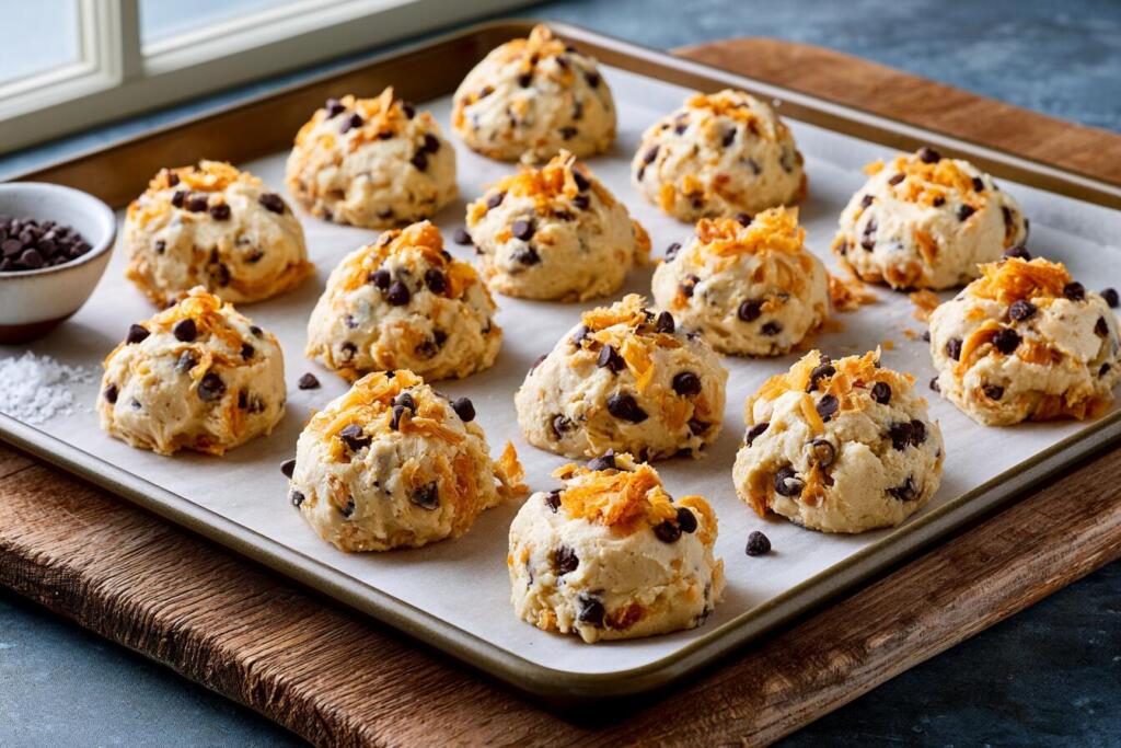 The croissant pieces on top caramelize and crisp in the oven — that's the crookie magic