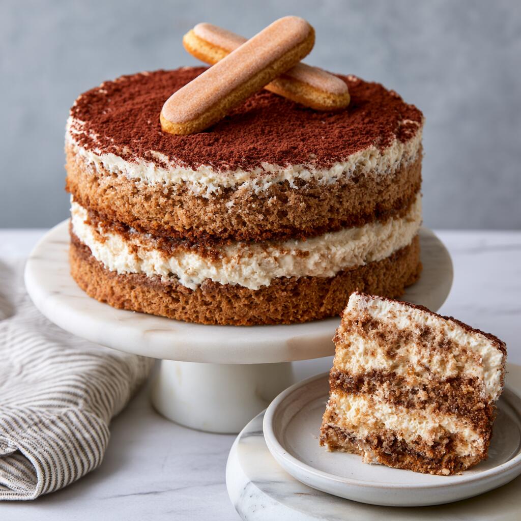 VIRAL tiramisu protein cake with mascarpone cream and espresso-soaked sponge high-protein Italian dessert