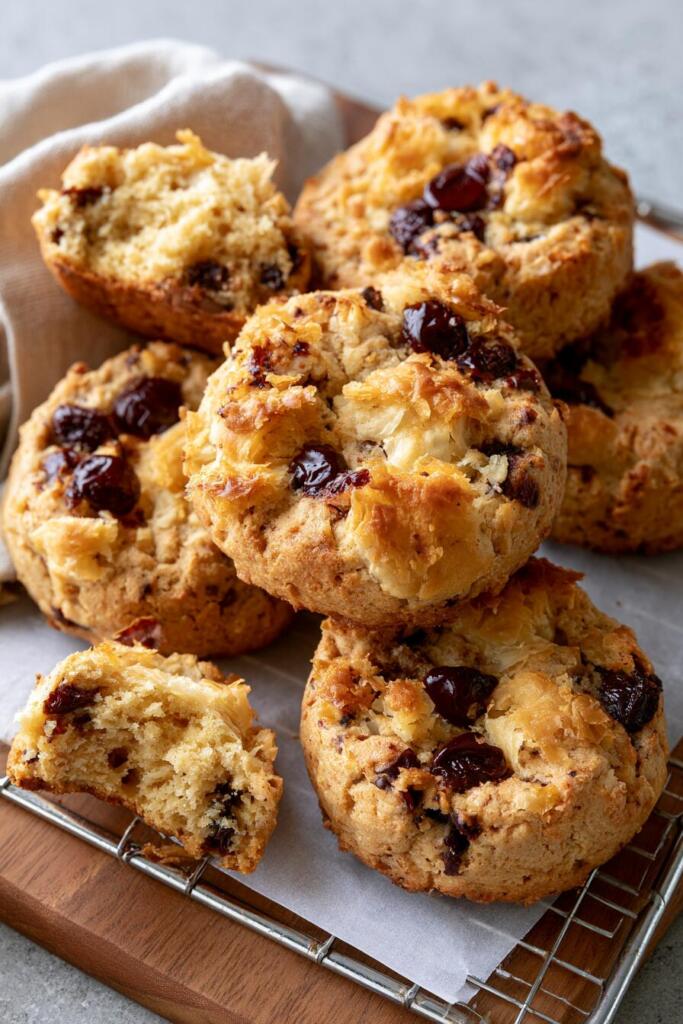 VIRAL protein crookies with flaky croissant pieces and chocolate chips  high-protein cookie recipe